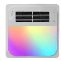 Ventilateur d'extraction domestique à haut débit d'air (CFM) avec haut-parleur Bluetooth, lumière d'ambiance RGB et capteur d'humidité, chauffage de salle de bain