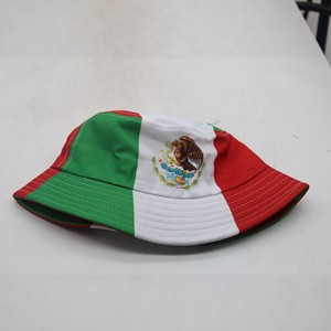 Chapeau de pêcheur <span class=keywords><strong>drapeau</strong></span> mexicain pour les fans, respirant, unilatéral, protection solaire quatre saisons pour hommes et femmes - Product Image 3