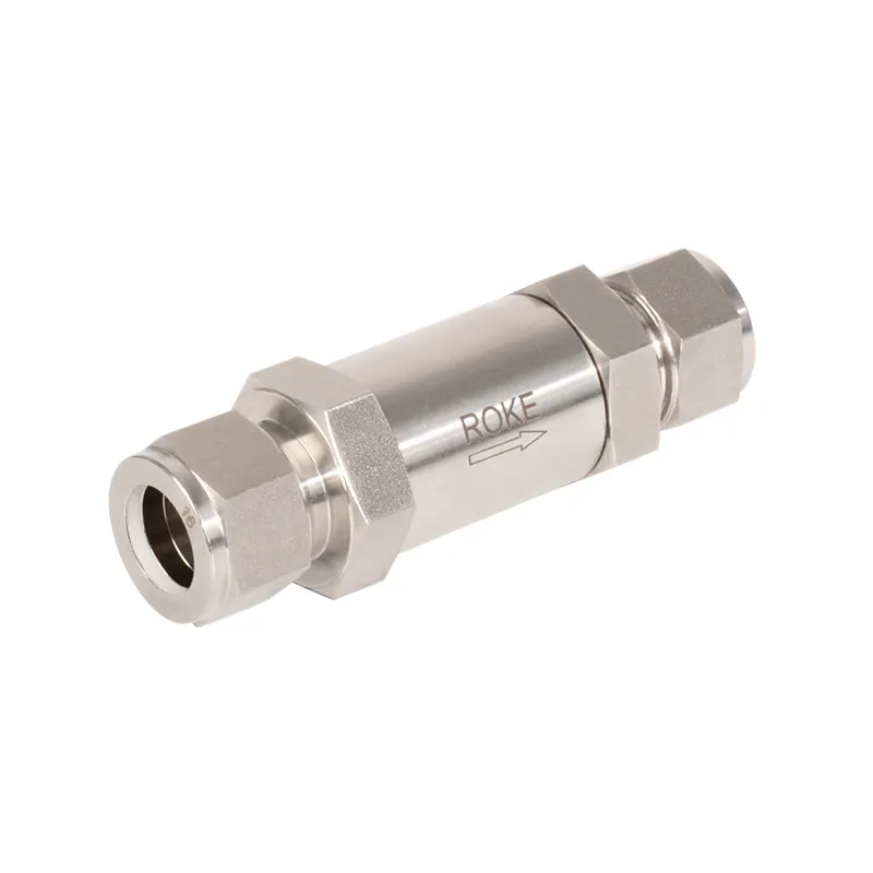 Stainless Steel Double Ferrules Check Valve Opening Pressure 1psi