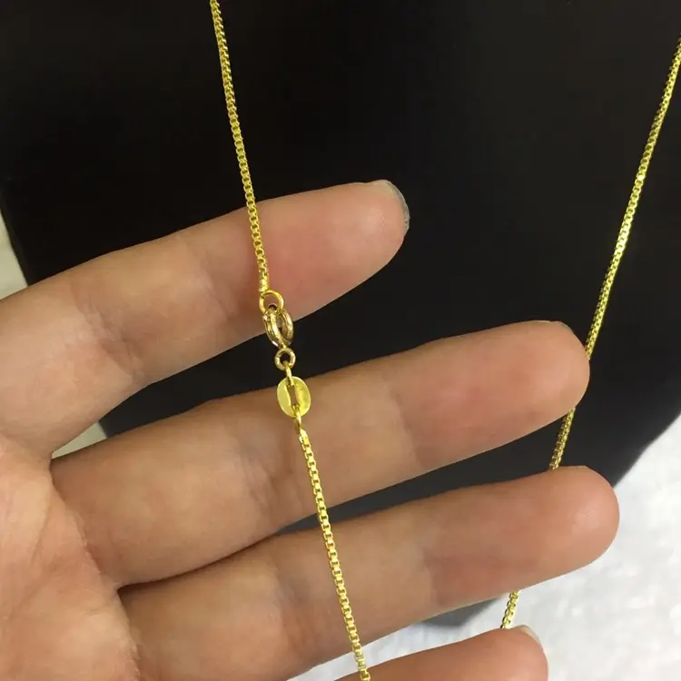 fine jewelry chains making Fashion gold silver copper brass 18k 24k gold plated snake cable box chain necklace bulk for women