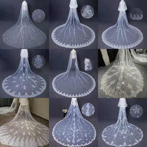 3 metri di lunghezza fiori 3D testa da <span class=keywords><strong>sposa</strong></span> morbida con pettine <span class=keywords><strong>velo</strong></span> di pizzo a uno strato <span class=keywords><strong>accessori</strong></span> da <span class=keywords><strong>sposa</strong></span> da <span class=keywords><strong>sposa</strong></span> di colore bianco - Product Image 2