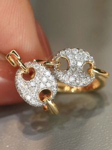 Pendientes de Aro Xinfly de Lujo en Oro Real de 18K con Diamante Natural de 0.42ct, Diseño Unisex Moderno para Fiestas y Regalos - Product Image 2