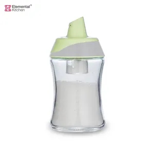 EK-agitador de azúcar, tarro de vidrio para cocina, almacenamiento de condimentos, botella de vidrio de 220ml con tapa verde, el más vendido al por mayor