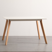 Table de salle à manger moderne en bois massif blanc et MDF pour 4 personnes, prix d'usine en gros pour la maison et la restauration