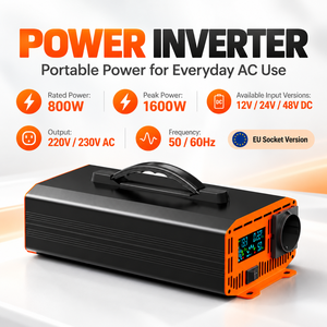 Convertisseur d'énergie HOULI DC vers AC à onde sinusoïdale pure, entrée 12V 24V 48V, sortie 110V 220V, 1600W de puissance de crête pour alimentation hors réseau - Product Image 5