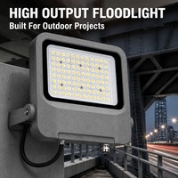 Projecteurs LED d'extérieur avec support réglable, gradation 0-10V pour jardins, façades, entrepôts et terrains de sport