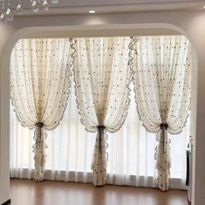 Rideau Semi-Occultant en <span class=keywords><strong>Tissu</strong></span> YCSP Luxe Personnalisé Motif Rose Noire pour Chambre, Salon et Hôtel - Product Image 4