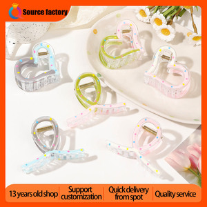 QIYUE, pinzas para el cabello con bloque de color que gotea aceite, cola de caballo pequeña, clip para agarrar el cabello en espiral, clip cruzado de tiburón de amor, accesorios para el cabello para mujer - Product Image 2