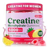 SWOOT Gummies Personnalisées à la Créatine, Collagène et Multivitamines – Améliore l'Immunité et l'Énergie – Bouteille de 120 unités (2 par portion) – Saveur Framboise