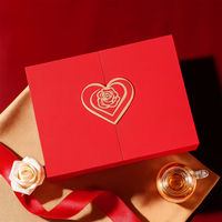 Boîte cadeau rose et rouge, emballage de luxe pour parfums et cosmétiques, boîte cadeau créative à double ouverture, vente en gros et personnalisation