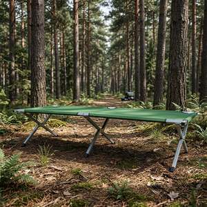 QM Custom Logo Portable Outdoor <b>Foldable</b> <b>Cot</b> with Oxford Fabric and Bag for Camping All Seasons 1mm Thick - Product Image 1