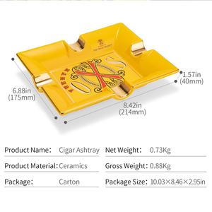 Пепельница для сигар большого калибра, керамический огнетушитель для 2 сигар, аксессуар для сигарет, пепельница - Product Image 6