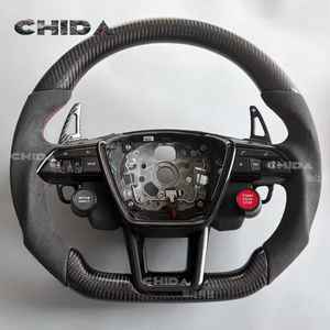 Volante de Fibra de Carbono de Alta Calidad Compatible con Vehículos <span class=keywords><strong>Audi</strong></span> A1 A3 A4 A5 A6 <span class=keywords><strong>Q4</strong></span> Q5 Q6, Apto para Modificación de Vehículos - Product Image 1