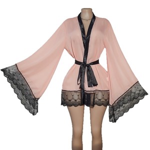Robe de chambre sexy pour femmes de style européen et américain, vêtements de maison, robe de <span class=keywords><strong>nuit</strong></span> à <span class=keywords><strong>manches</strong></span> <span class=keywords><strong>longues</strong></span> avec lacets, en tissu polyester - Product Image 5