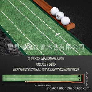 Indoor <b>golf</b> putting practice set, wooden practice set, crystal velvet carpet, putting mat, fairway <b>golf</b> practice supplies - Product Image 2