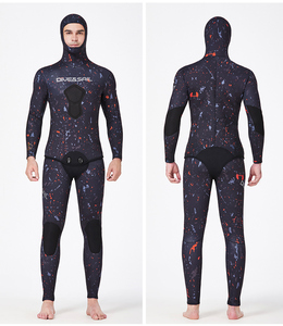 <span class=keywords><strong>Combinaison</strong></span> de plongée en néoprène 3mm 5mm 7mm CR à cellules ouvertes camouflage avec capuche pour hommes – Vente en gros - Product Image 4