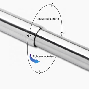 Barres de placard réglables en acier inoxydable, organisateur de vêtements robuste pour armoires, <span class=keywords><strong>barre</strong></span> de suspension pour vêtements, tringle de suspension pour placard - Product Image 4