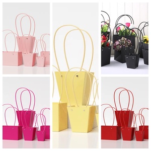 Jaune hauteur 13.5cm saint valentin fleuriste boîte d'emballage sac en papier Bouquet sac en papier Kraft sac à provisions - Product Image 6