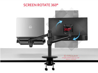 Support à 3 bras en aluminium OL-30L pour ordinateur portable 10 "-17" + 10 "-32" moniteur PC ordinateur support de bureau 0-87mm d'épaisseur bureau 0-8kg