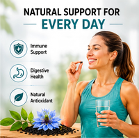 Capsules de Gélules d'Huile de Nigelle Éthiopienne 800mg Soutien Immunitaire Antioxydant Pressé à Froid Non-OGM Herbacéen 60 unités OEM/ODM 24 Mois