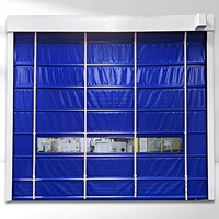 Porte à enroulement flexible à grande vitesse en PVC industriel personnalisée, résistante au vent et insonorisée, pour entrepôt