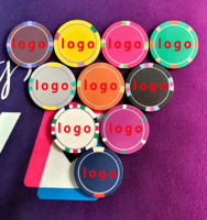 Jetons de poker en céramique personnalisés multi-styles, jetons ronds DIY à motifs de dessins animés pour le Hold'em, le Mahjong et les jeux de société