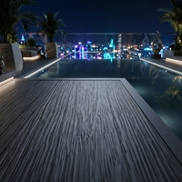 Nouveau design de terrasse en WPC solide, antidérapant, brossé, composite co-extrudé, imperméable, revêtement de sol extérieur