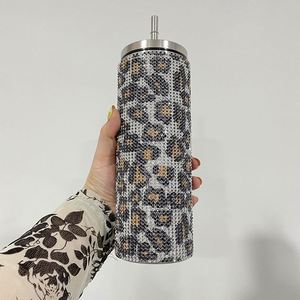 Lot de 25 gobelets de voyage en acier inoxydable de 20 oz, personnalisables avec logo, à paroi fine, avec strass scintillants multicolores AB - Product Image 3