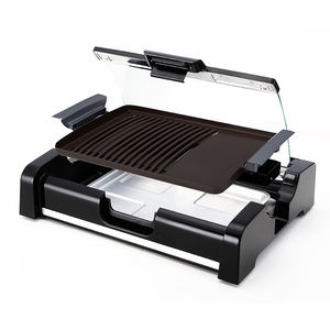 Plaque chauffante réversible coréenne de luxe pour boeuf frit Scalquid cuisinière en <span class=keywords><strong>fonte</strong></span> <span class=keywords><strong>Plancha</strong></span> électrique BBQ Grill Pan Mini noir personnalisé - Product Image 3