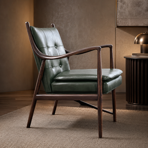 <span class=keywords><strong>Fauteuil</strong></span> d'appoint moderne en <span class=keywords><strong>cuir</strong></span> PU <span class=keywords><strong>vert</strong></span> avec cadre en bois, dossier capitonné, <span class=keywords><strong>fauteuil</strong></span> lounge pour salon - Product Image 3