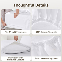 Draps de lit en coton 100% pour hôtel de luxe, ensemble de literie 400TC, 4 pièces, doux et confortables pour la maison et l'hôtel