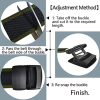 Ceintures élastiques imperméables durables pour hommes, ceintures en toile extensible avec boucle en plastique durable, pour le travail, les voyages, les sports