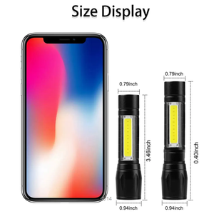 Đèn pin LED mini bỏ túi sạc USB, chất liệu hợp kim nhôm, chống nước, sản phẩm bán chạy, kèm hộp nhựa - Product Image 4