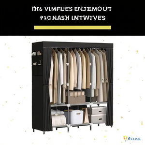 モダンなスタイルの金属製家具不織布折りたたみワードローブクローゼット寝室の折りたたみ式デザイン - Product Image 2