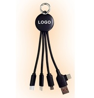 Kabel Data Glow 4 in 1 yang Tahan Lama dengan Desain Lampu LED untuk Pengisian Cepat 3A dan Transfer Data, Kompatibel dengan Komputer Tipe C