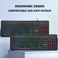 Jedel Clavier optique filaire RVB pleine grandeur personnalisé OEM Rainbow LED pour le bureau et les jeux avec un design unique