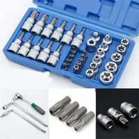 Jeu de 34 embouts Torx de haute qualité, embouts de sécurité mâles/femelles, outil de serrage manuel pour réparation automobile