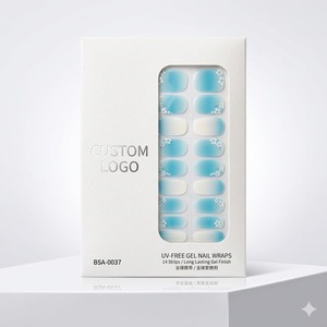 Pegatinas de <span class=keywords><strong>Uñas</strong></span> de Gel Minimalistas y Elegantes, Libres de Rayos UV, con Logotipo Personalizado, Borde Plateado Brillante, Larga Duración, Veganas, Profesionales, al por Mayor, con Certificación CE - Product Image 1
