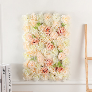 Mur floral artificiel 60x40cm motif rose, décoration romantique pour la photographie de mariage et la décoration intérieure - Product Image 3