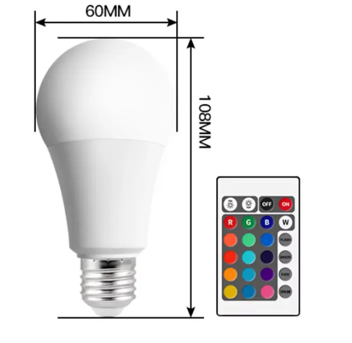 A19 5w צבע AC85-265V שינוי a60 rgbw e27 הוביל הנורה עם שלט רחוק
