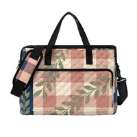 Sac pour ordinateur portable matelassé personnalisé avec imprimé Palaka hawaïen, motif floral Art Déco tropical, pour le shopping, les voyages et le transport quotidien