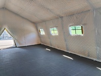 Tente d'hiver en toile PVC 4 saisons avec doublure intérieure isolée, structure métallique à 3 couches, pour 20 à 40 personnes, Russie Kazakhstan