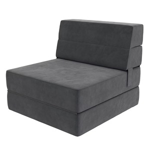 Nuevo Sofá Cama Individual Plegable, Desmontable, Relleno de Esponja, con Tela Tipo Bean Bag, Respaldo Reclinable, para Apartamentos y Hoteles - Product Image 5