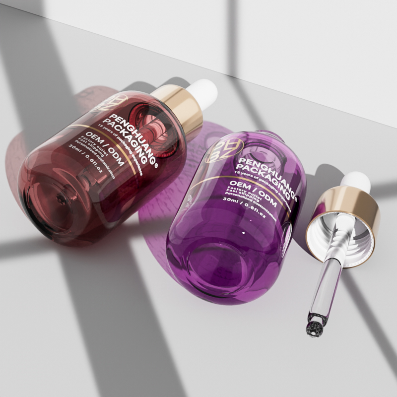 packaging dropper skincare blue