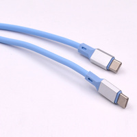 Étui en silicone liquide souple, câble de charge rapide Type C vers Type C 3A PD 60W pour Samsung Android Power Bank