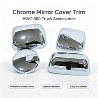Coque de rétroviseur électroplaquée pour camion Hino 500.