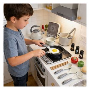 Juego de Cocina de Juguete de Plástico para Niños, con Estufa, Refrigerador, Estante de Almacenamiento, para Estimular la Imaginación y el Placer en Interiores - Product Image 4