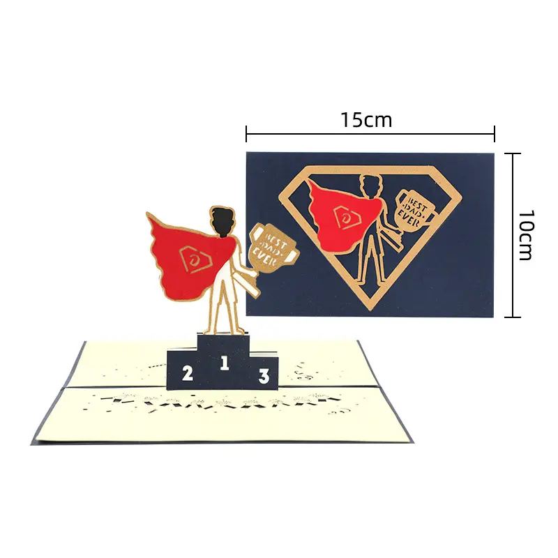 بطاقات تهنئة سوبر داد ثلاثية الأبعاد المنبثقة كهدية لأعياد ميلاد الأب، وعيد الميلاد، وعيد الأب