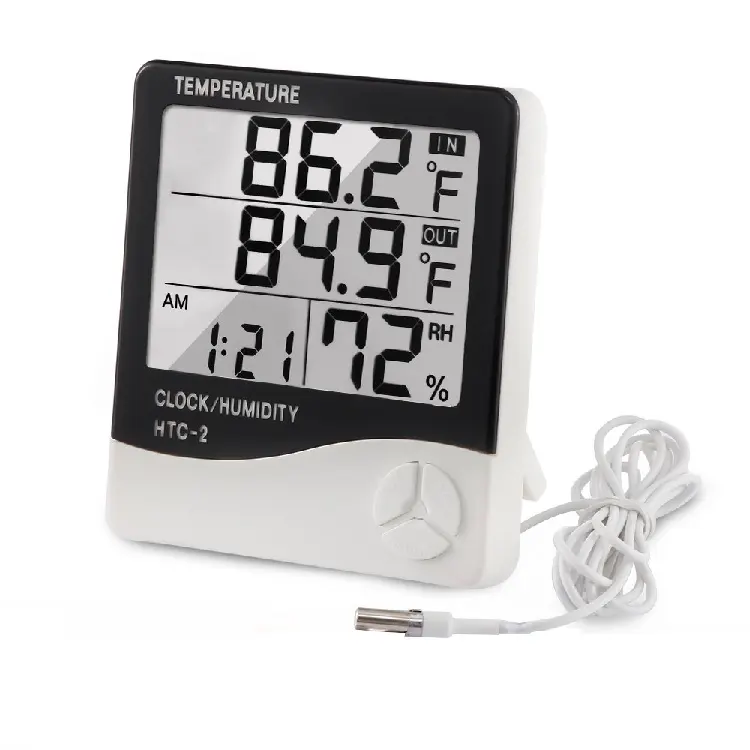 HTC-2電子温度湿度大型液晶ディスプレイデジタル屋内室内温度計アナログ爬虫類湿度計