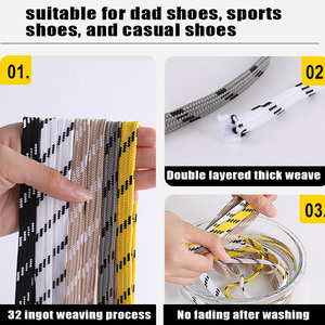 WEGOODZF <span class=keywords><strong>lacci</strong></span> in plastica a doppio strato spessi a pois in stile sportivo <span class=keywords><strong>con</strong></span> punte in plastica per scarpe Casual da ginnastica - Product Image 3